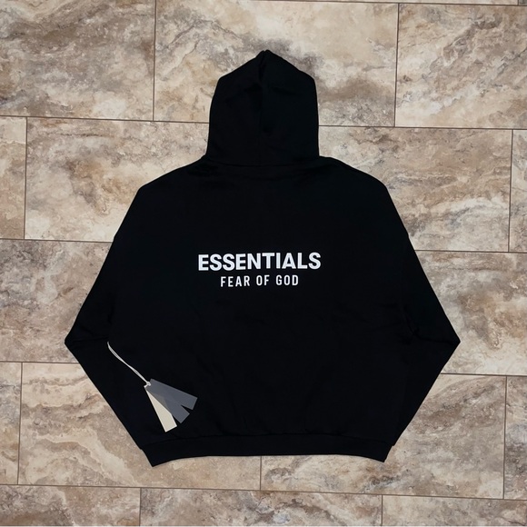 Fear of God Essentials Fleece Hoodie (FW24) Black (With Pockets) Size XXL - Picture 2 of 10